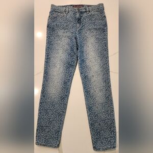 Gloria Vanderbilt Amanda Star Print Straight Stretch Denim Blue Jeans Women's 8P